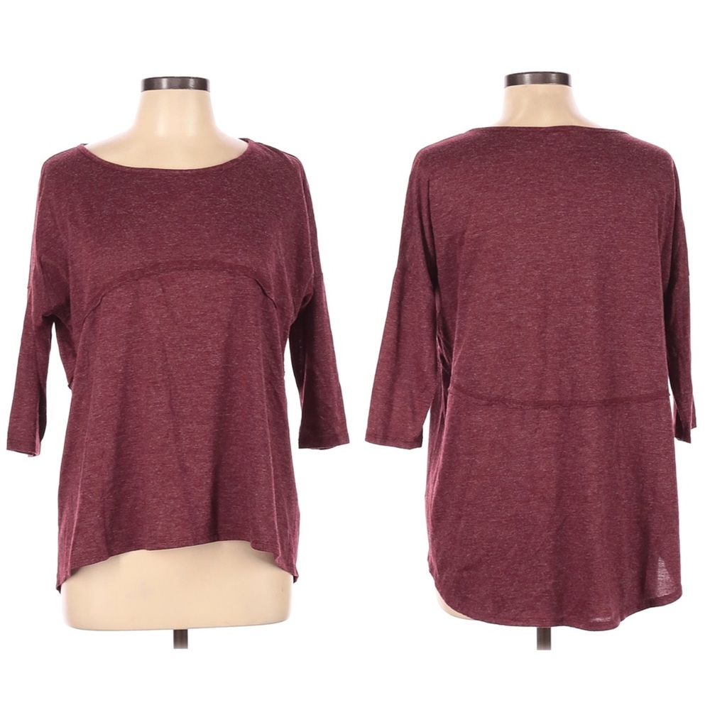 Modcloth Bo Bel Maroon 3/4 Sleeve Swing Top EUC